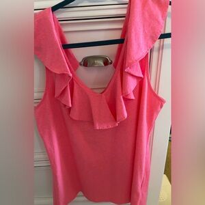 Lilly Pulitzer Coral Ruffled Tank Top